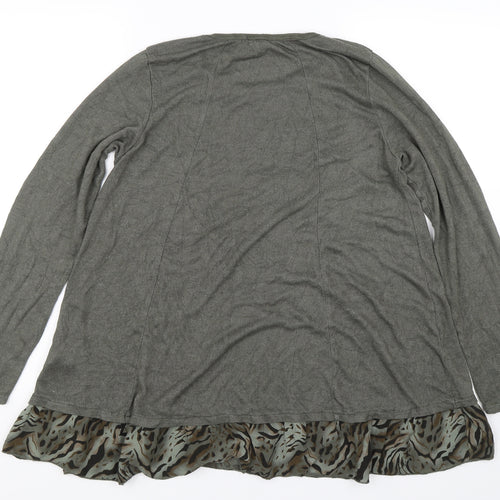 Blue Vanilla Womens Grey Animal Print  Pullover Jumper One Size