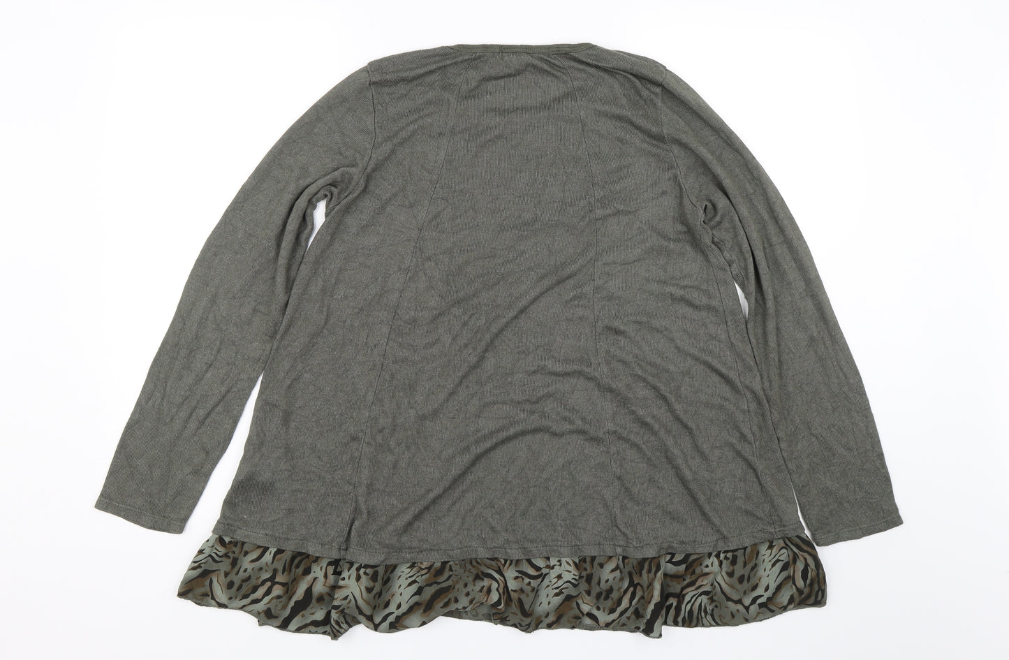 Blue Vanilla Womens Grey Animal Print  Pullover Jumper One Size