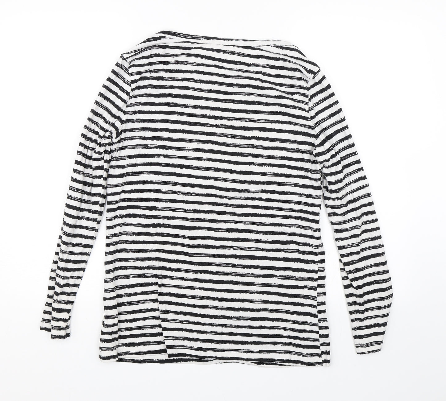 Smallshow Womens Black Striped  Basic T-Shirt Size M