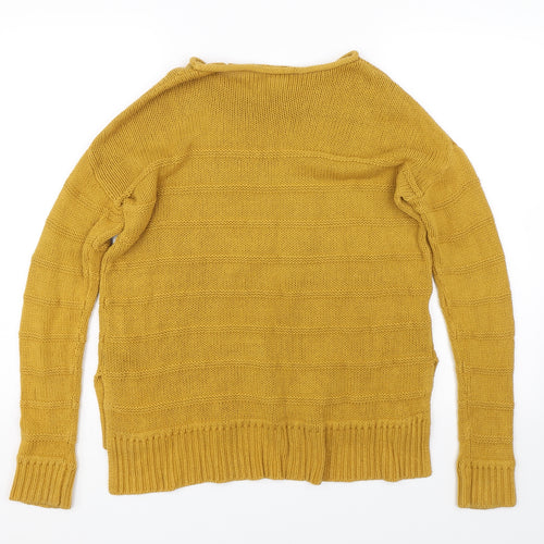 H&M Womens Yellow Striped Knit Pullover Jumper Size XS