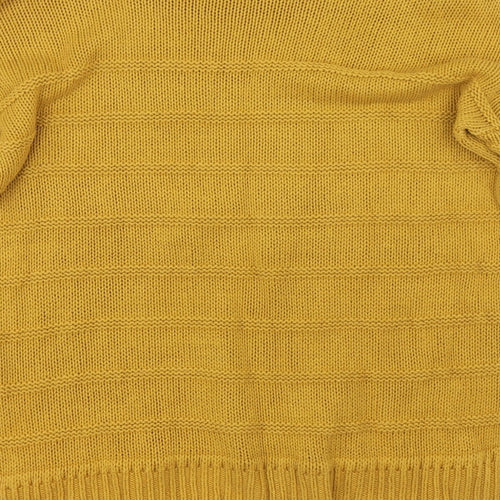 H&M Womens Yellow Striped Knit Pullover Jumper Size XS