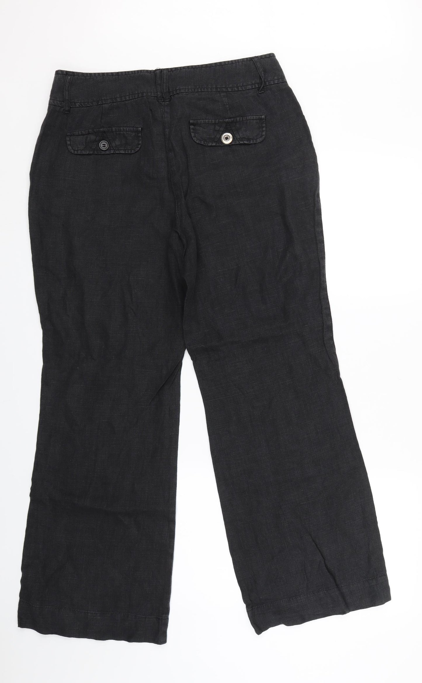 Moda Womens Black   Cropped Trousers Size 30 in L27.5 in