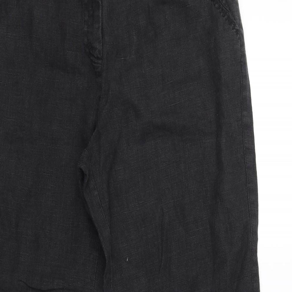 Moda Womens Black   Cropped Trousers Size 30 in L27.5 in