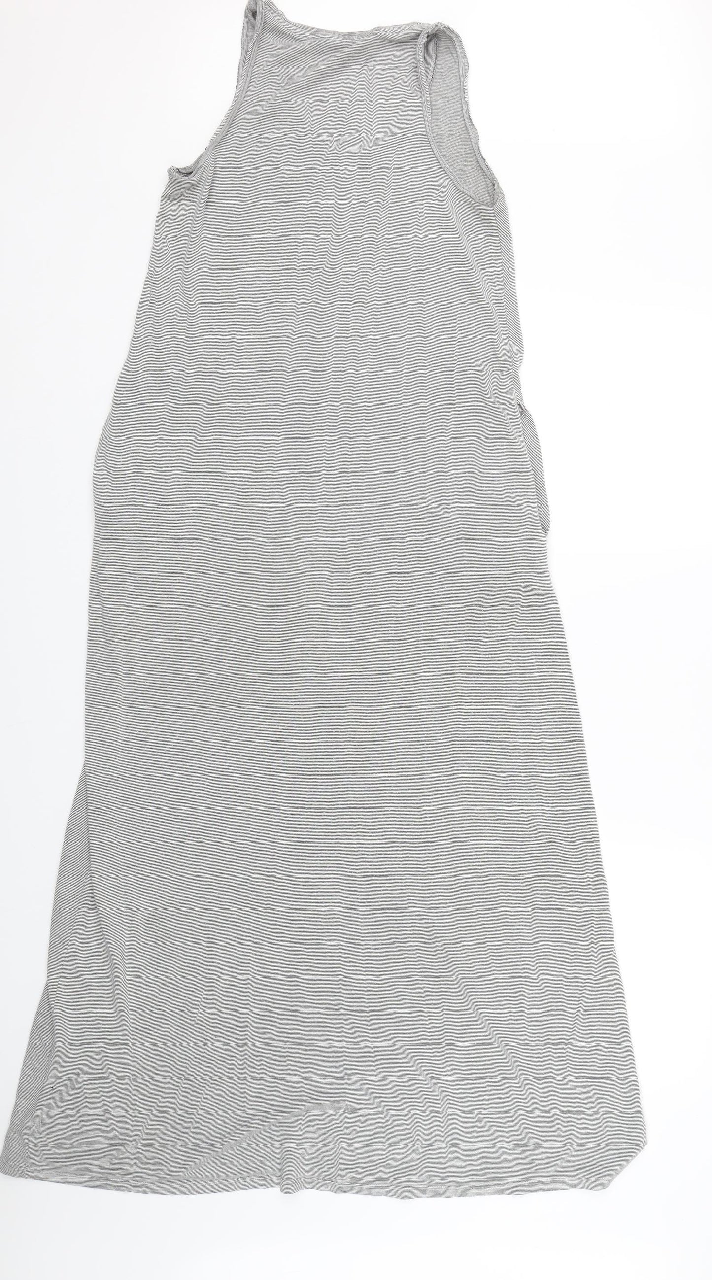 Trafaluc Womens Black Striped  Tank Dress  Size L
