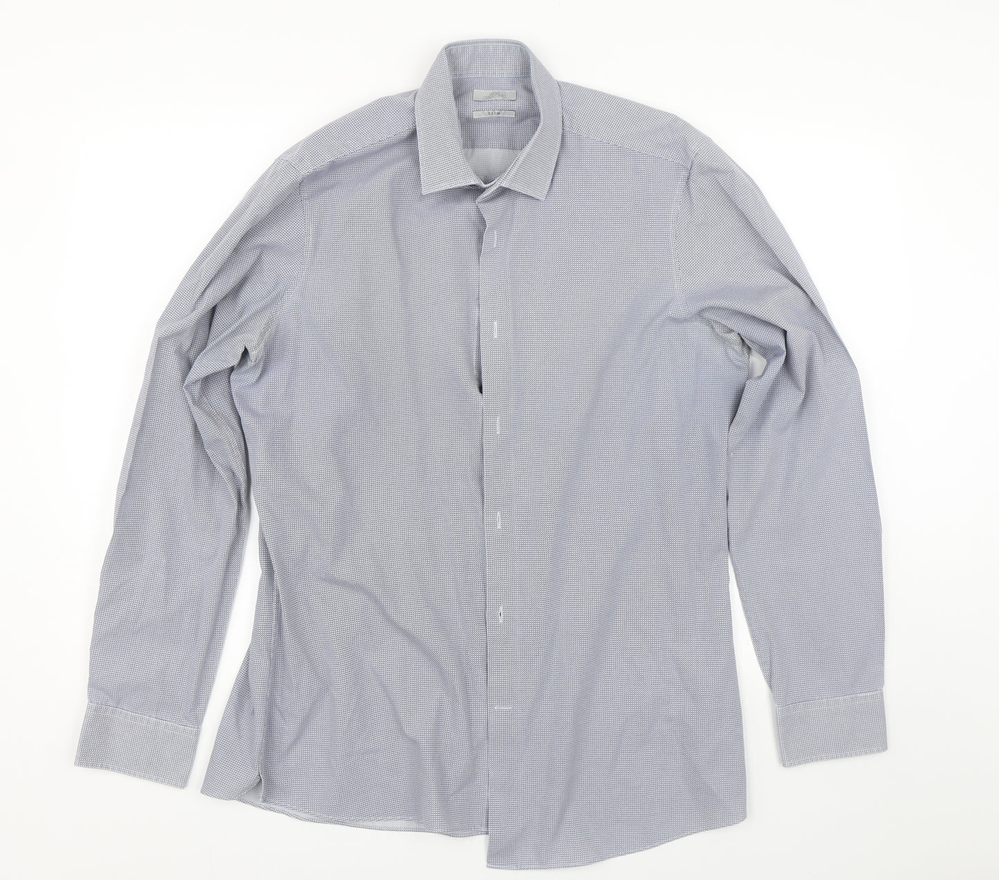 NEXT Mens Blue Geometric   Dress Shirt Size M