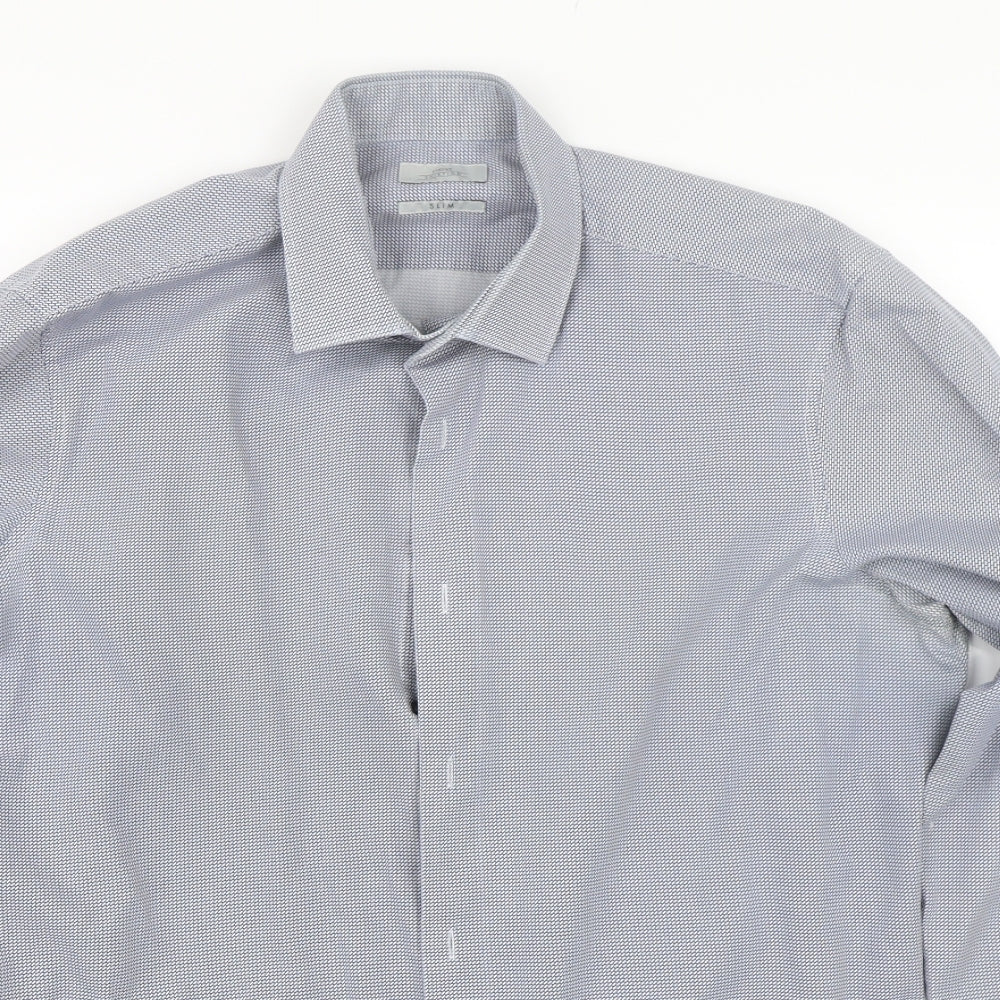 NEXT Mens Blue Geometric   Dress Shirt Size M