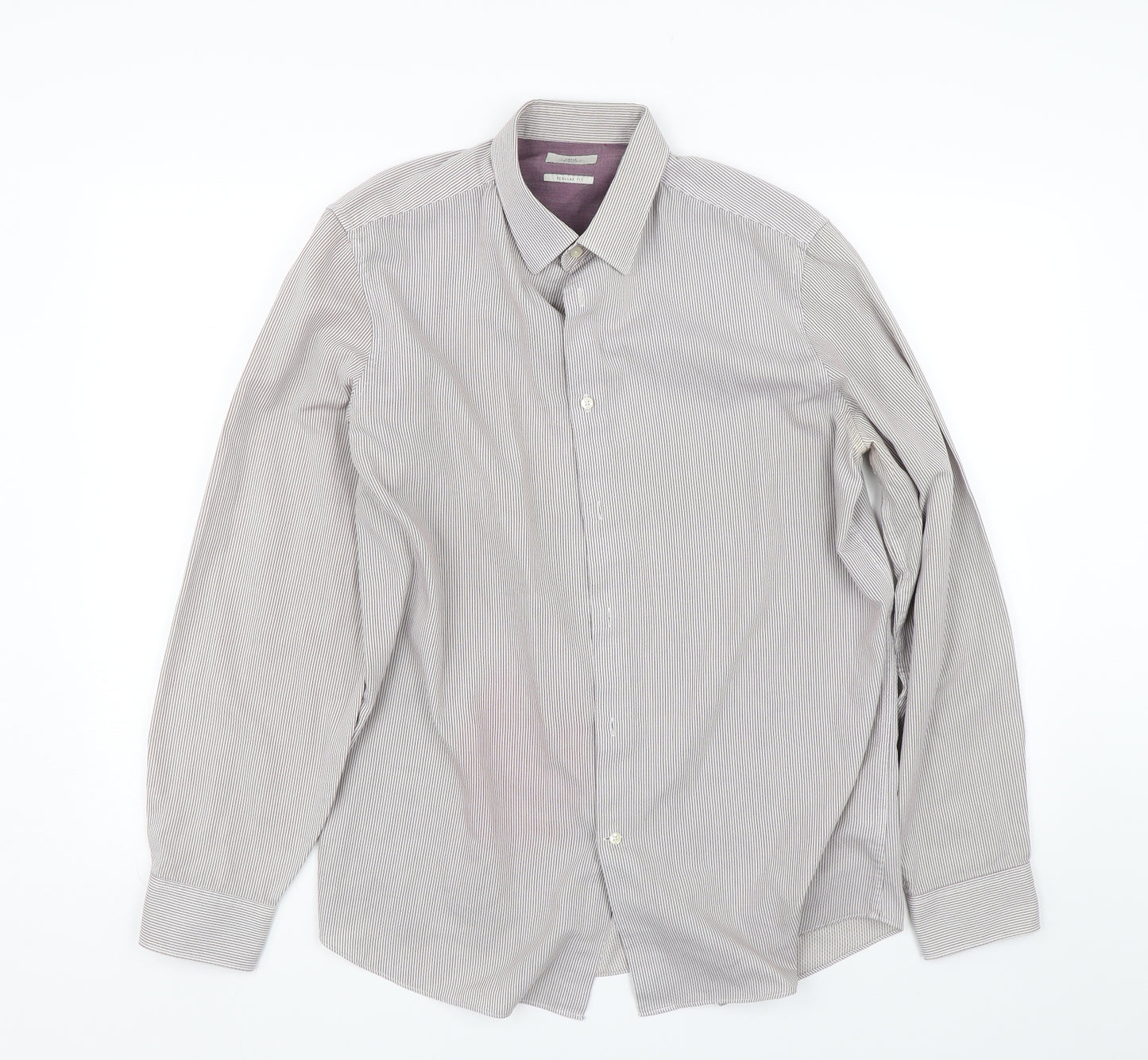 NEXT Mens Red Striped   Dress Shirt Size M