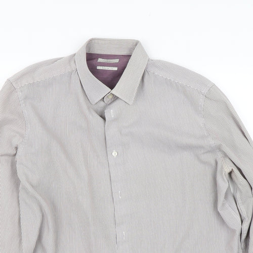 NEXT Mens Red Striped   Dress Shirt Size M