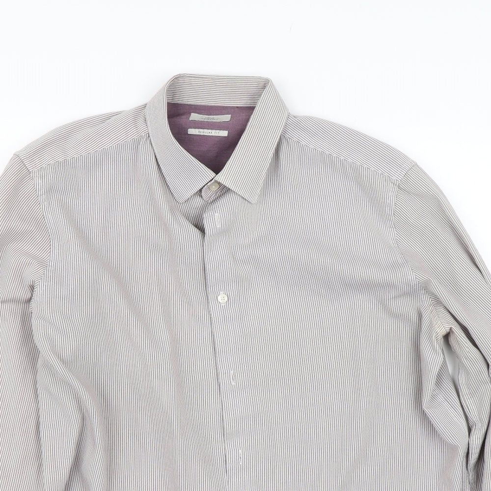 NEXT Mens Red Striped   Dress Shirt Size M