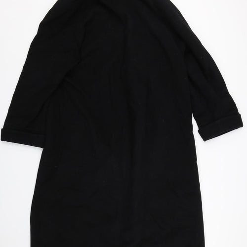 M&S Womens Black   Overcoat Coat Size L