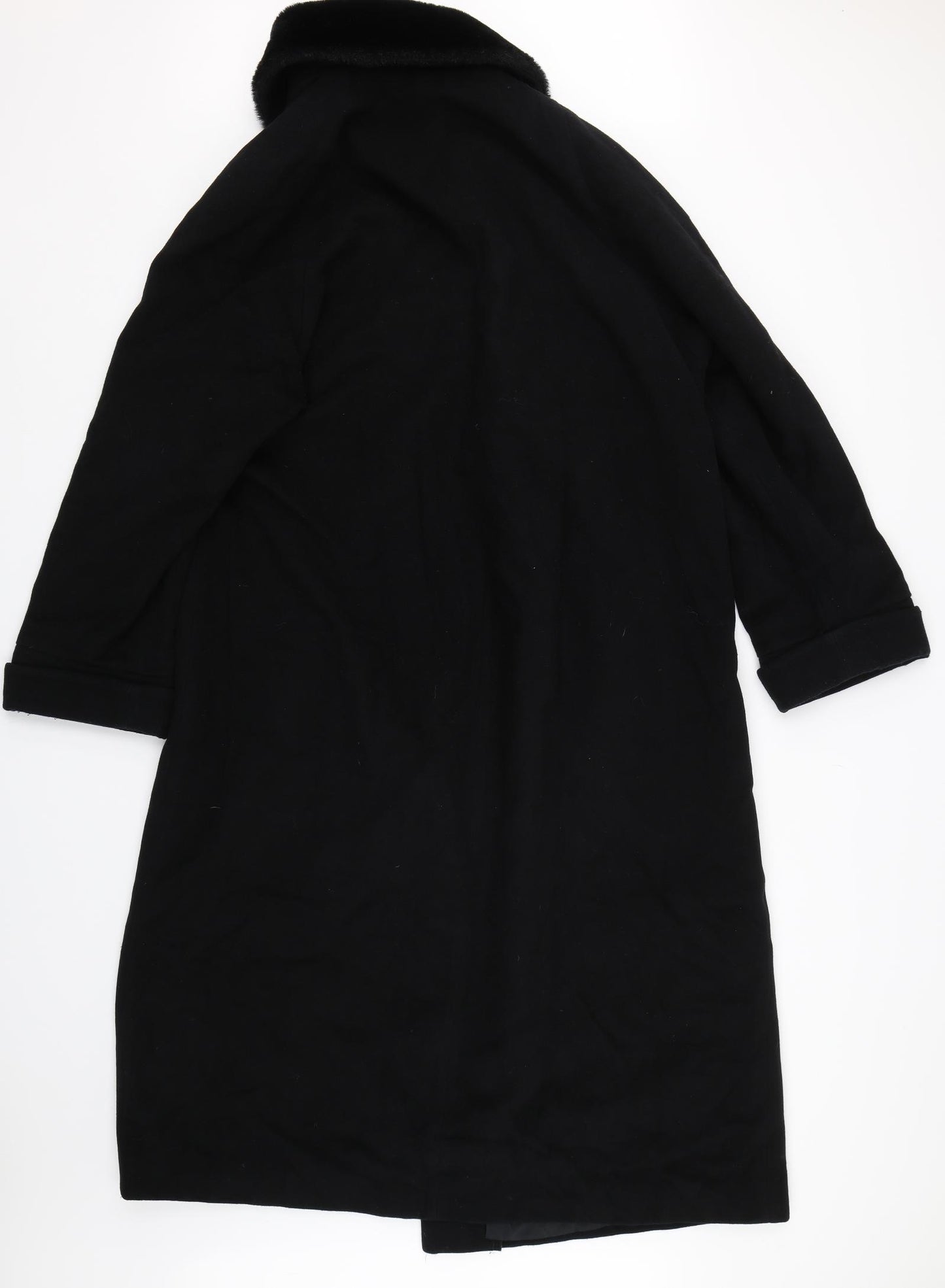 M&S Womens Black   Overcoat Coat Size L