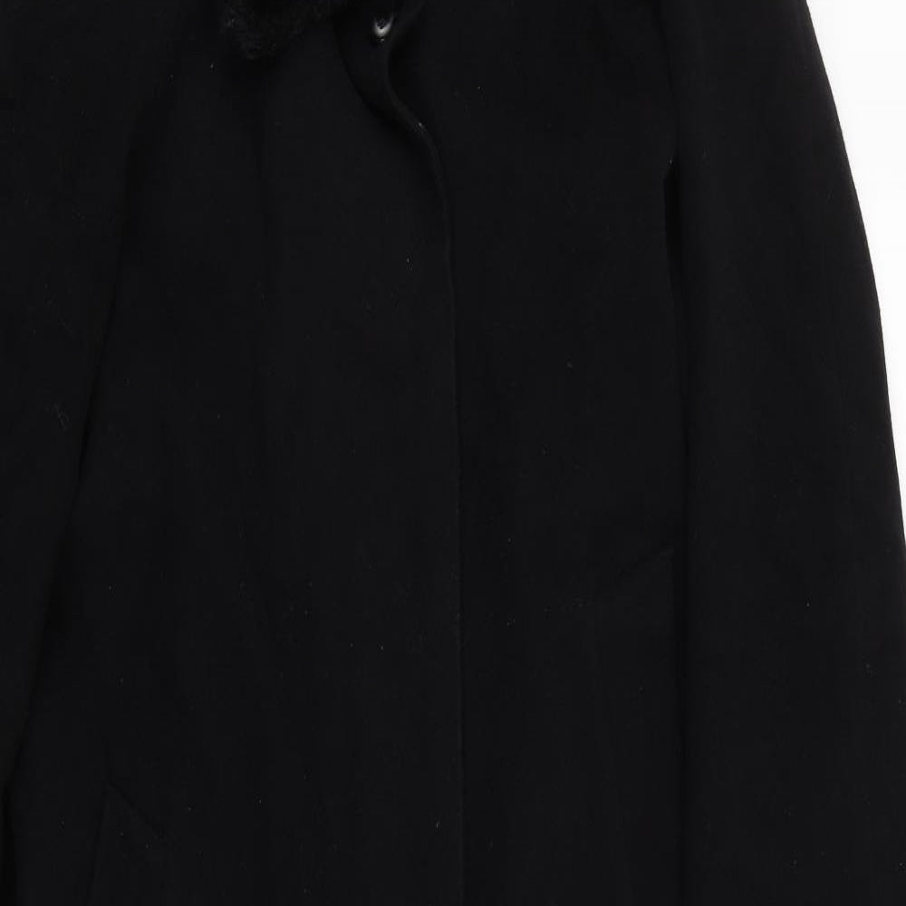 M&S Womens Black   Overcoat Coat Size L