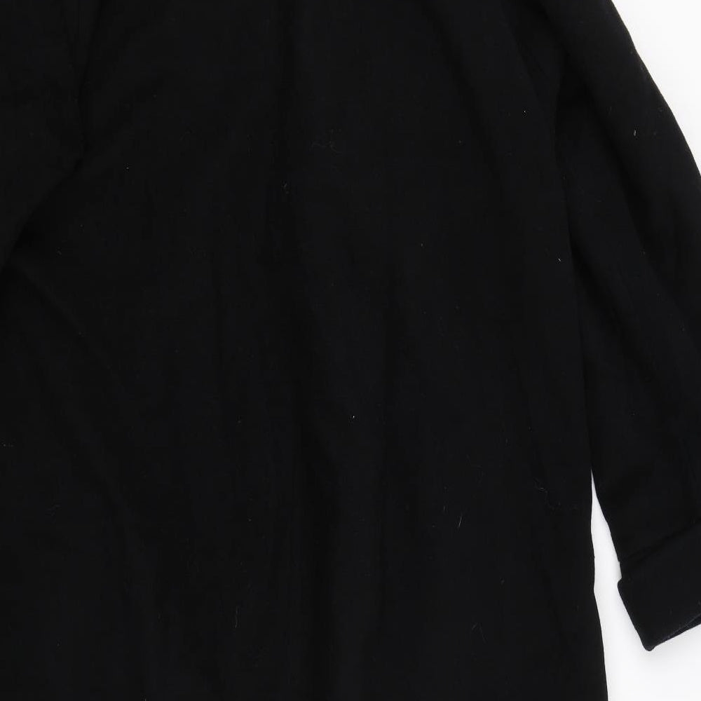 M&S Womens Black   Overcoat Coat Size L