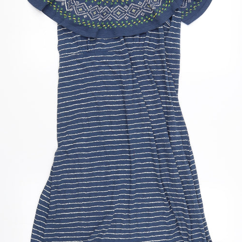 Debenhams Womens Blue Striped  T-Shirt Dress  Size 12  - Summer