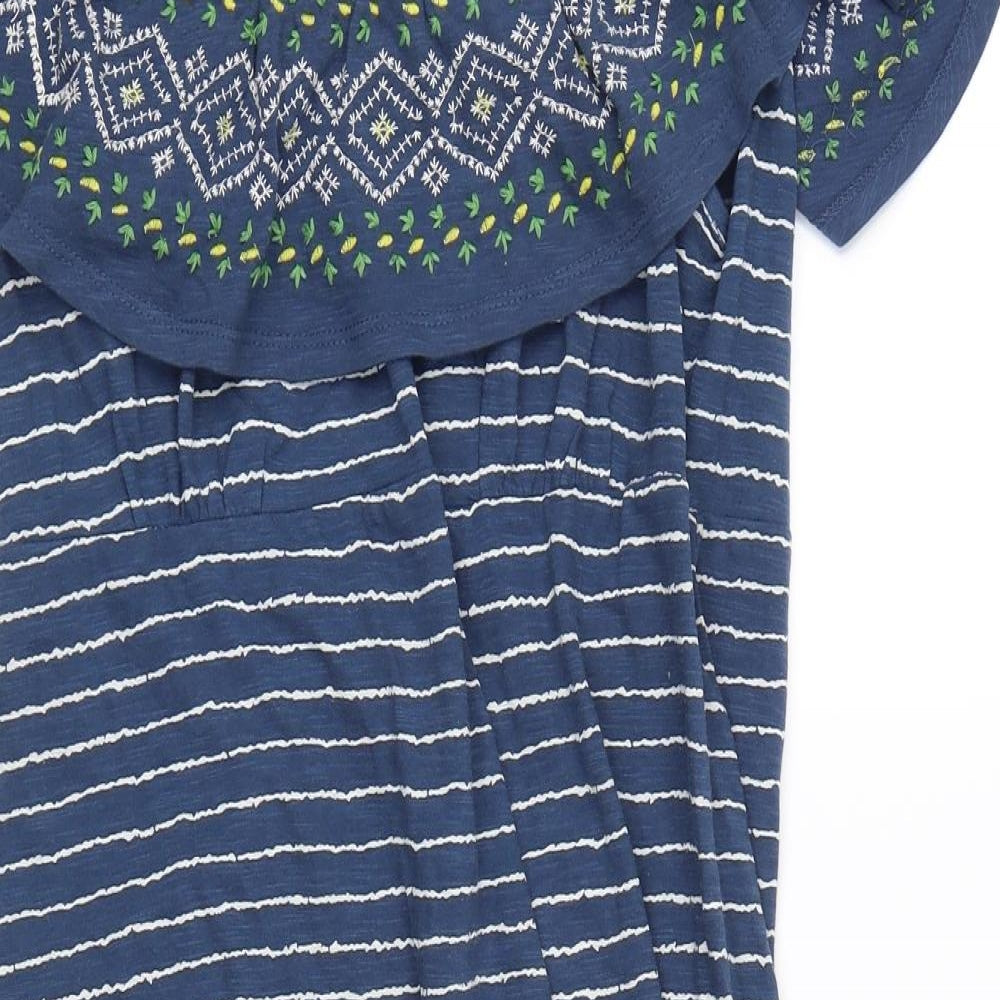 Debenhams Womens Blue Striped  T-Shirt Dress  Size 12  - Summer