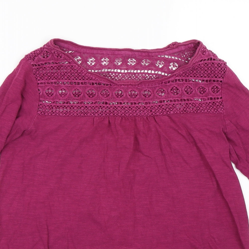 FatFace Womens Purple Floral  Basic T-Shirt Size 10