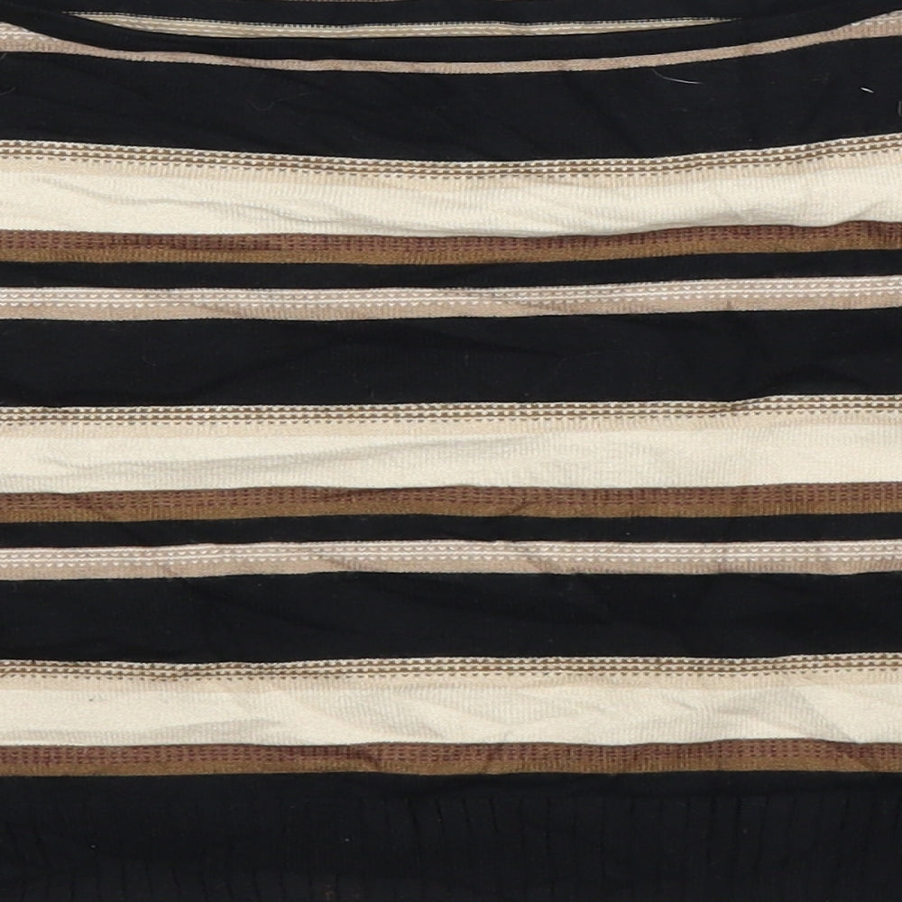 Preworn Womens Beige Striped  Cropped Blouse Size M