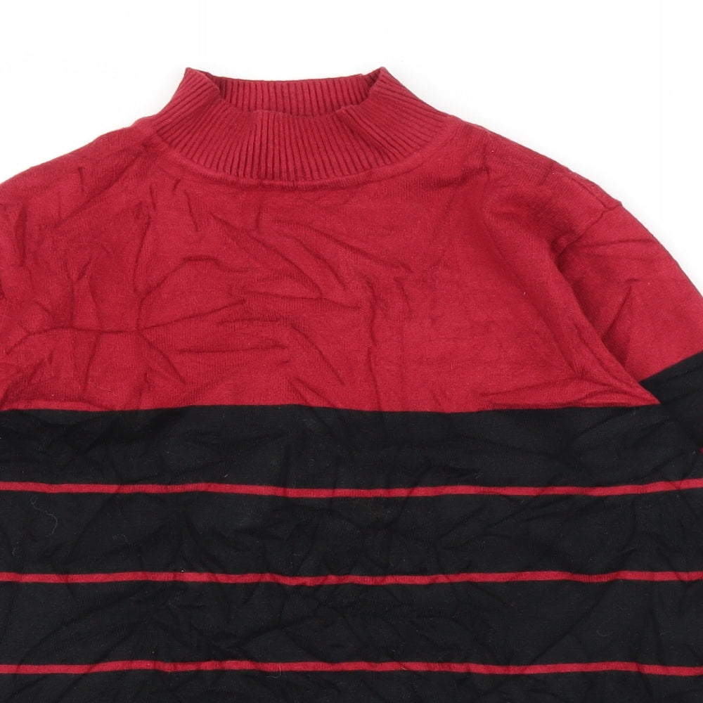 First Avenue Womens Black Striped  Pullover Jumper Size L