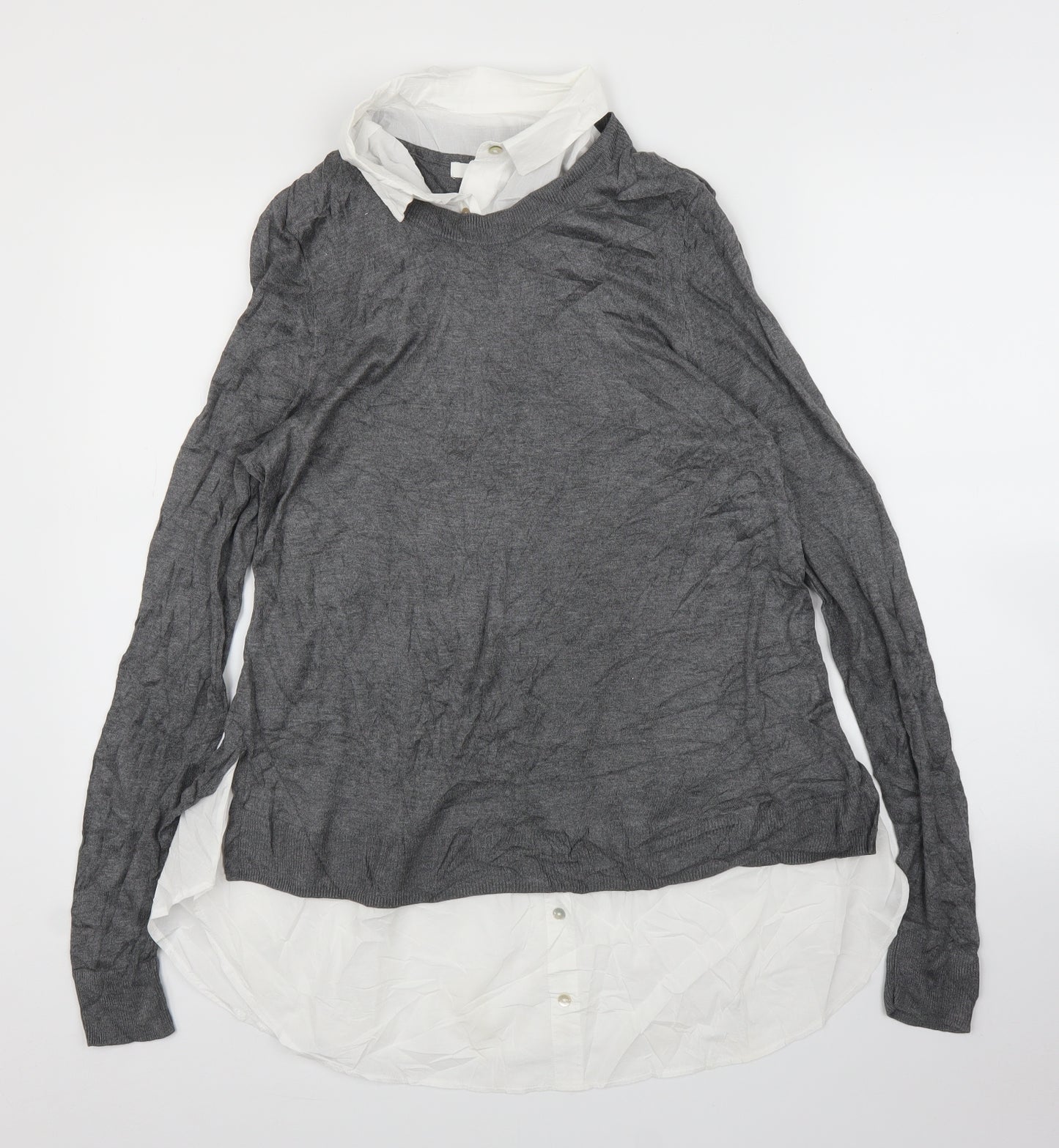 H&M Womens Grey   Basic Blouse Size L