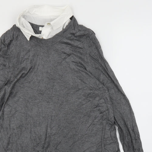H&M Womens Grey   Basic Blouse Size L