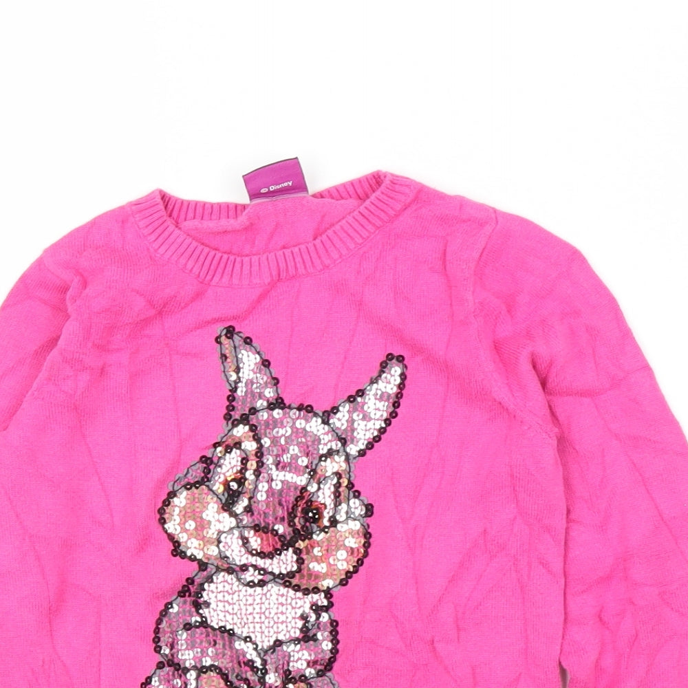 George Girls Pink   Pullover Jumper Size 7-8 Years  - Disney, Bambi