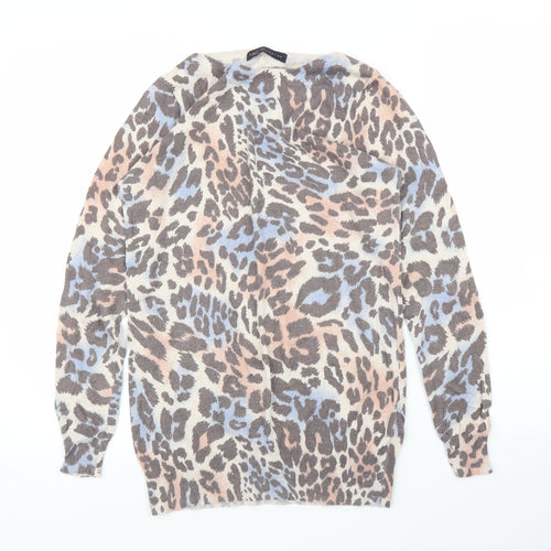 M&S Womens Pink Animal Print  Pullover Jumper Size 10  - Leopard print