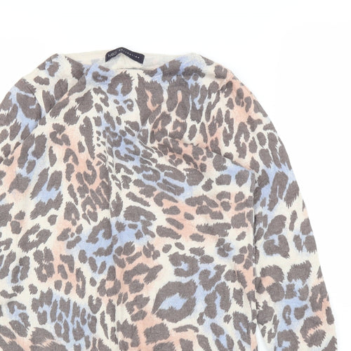 M&S Womens Pink Animal Print  Pullover Jumper Size 10  - Leopard print