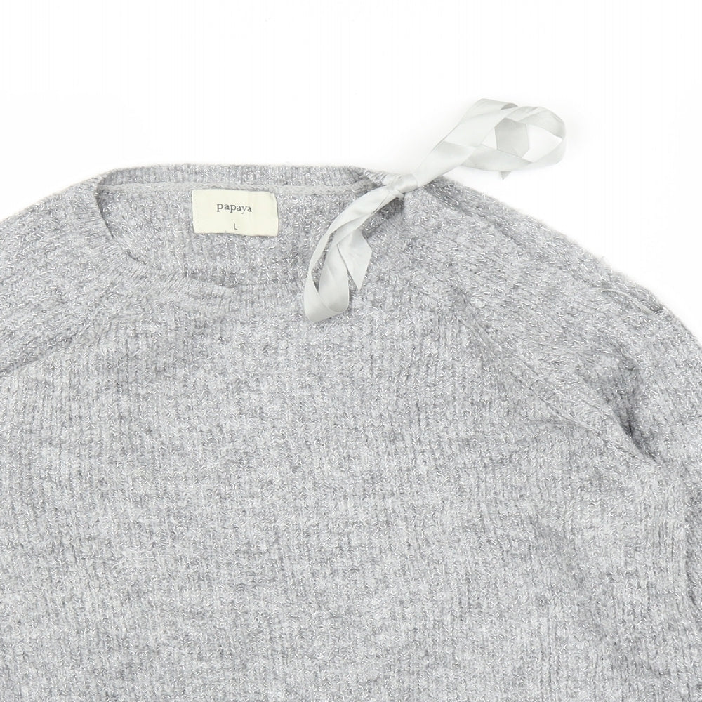 Papaya Womens Grey   Pullover Jumper Size L