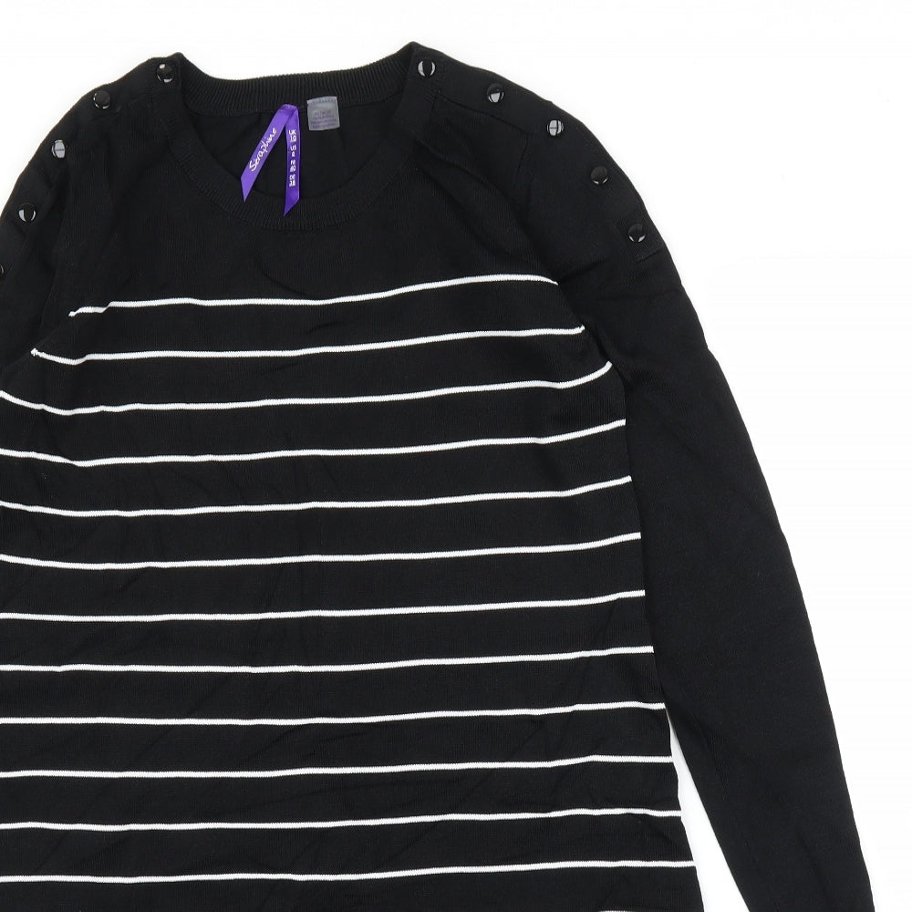 Seraphine Womens Black Striped  Jumper Dress  Size 10