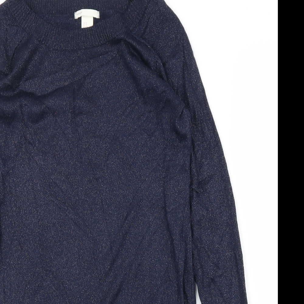 H&M Womens Blue   Tunic Blouse Size M