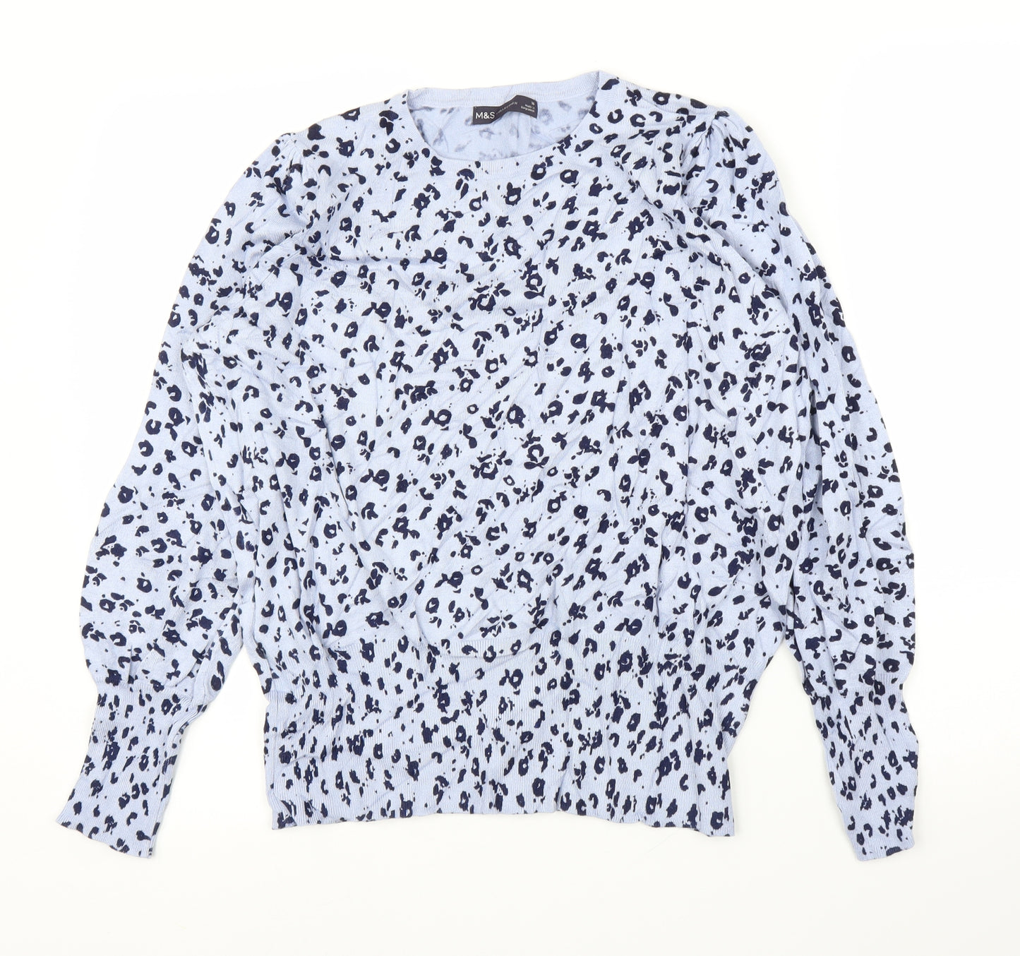 M&S Womens Purple Animal Print  Pullover Jumper Size 18  - Leopard print
