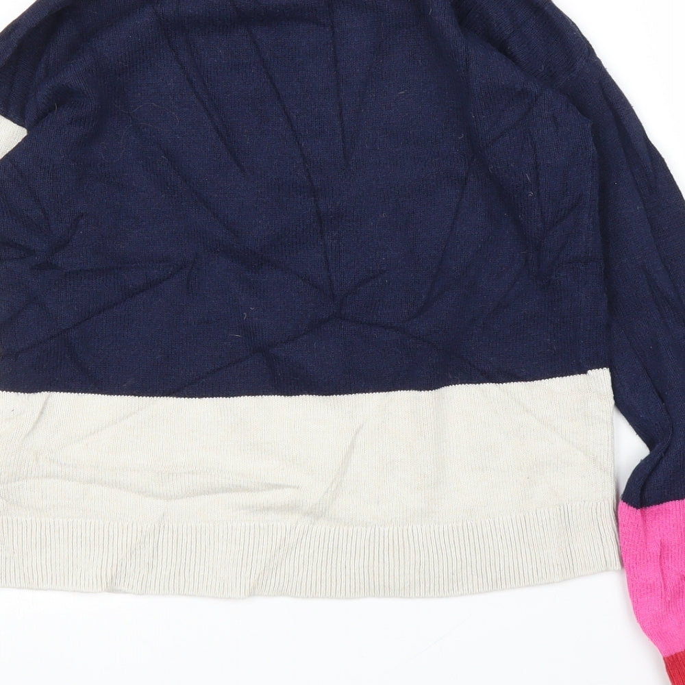 Gap Girls Blue Colourblock  Pullover Jumper Size L