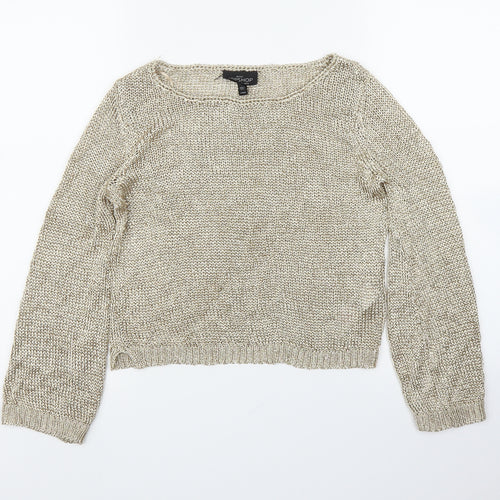 Topshop Womens Gold   Pullover Jumper Size 6
