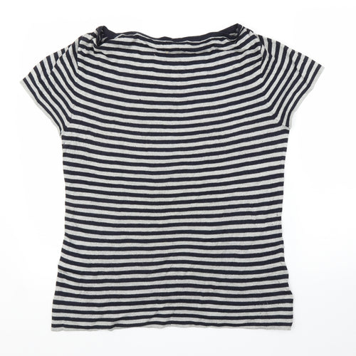 Pure Dash Womens Blue Striped  Basic Blouse Size 18
