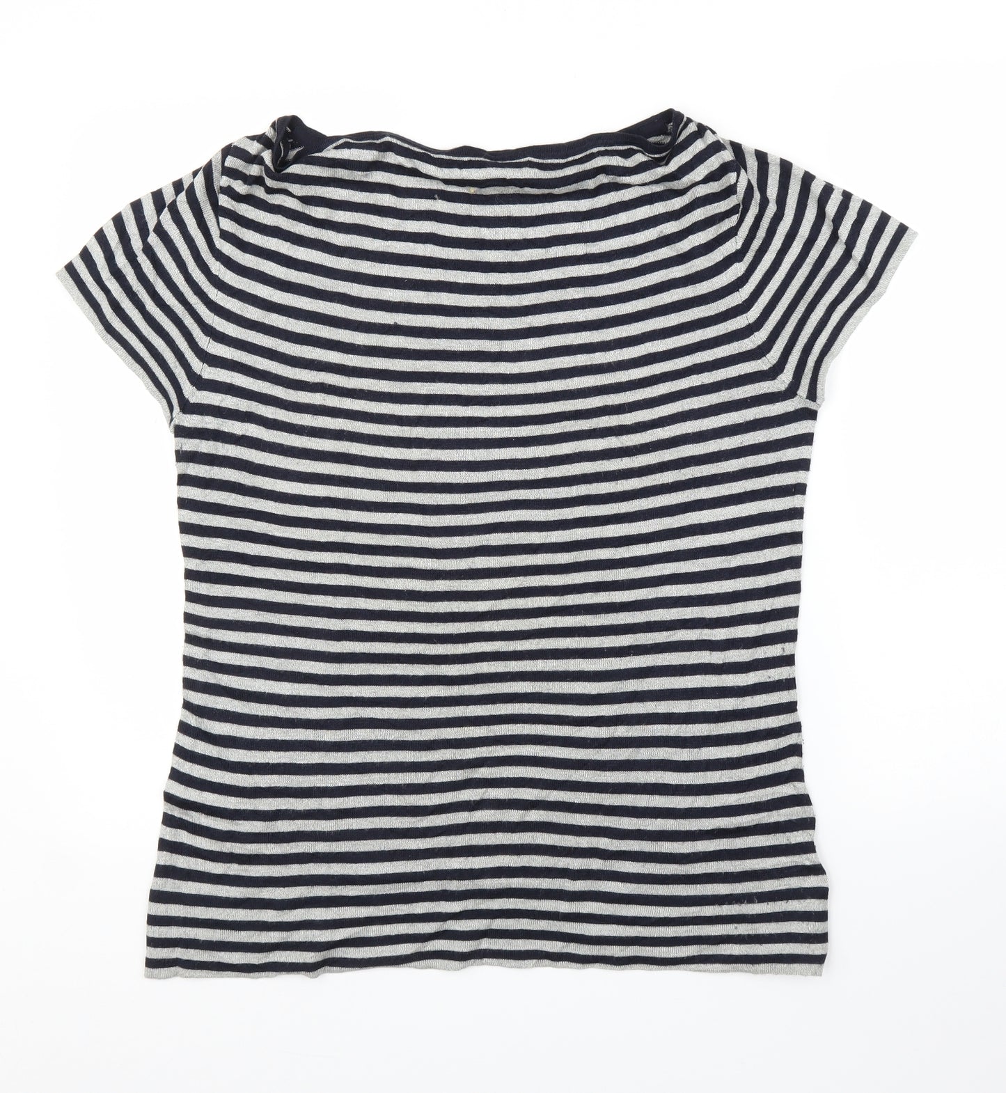 Pure Dash Womens Blue Striped  Basic Blouse Size 18