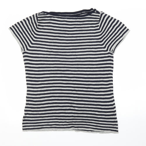 Pure Dash Womens Blue Striped  Basic Blouse Size 18