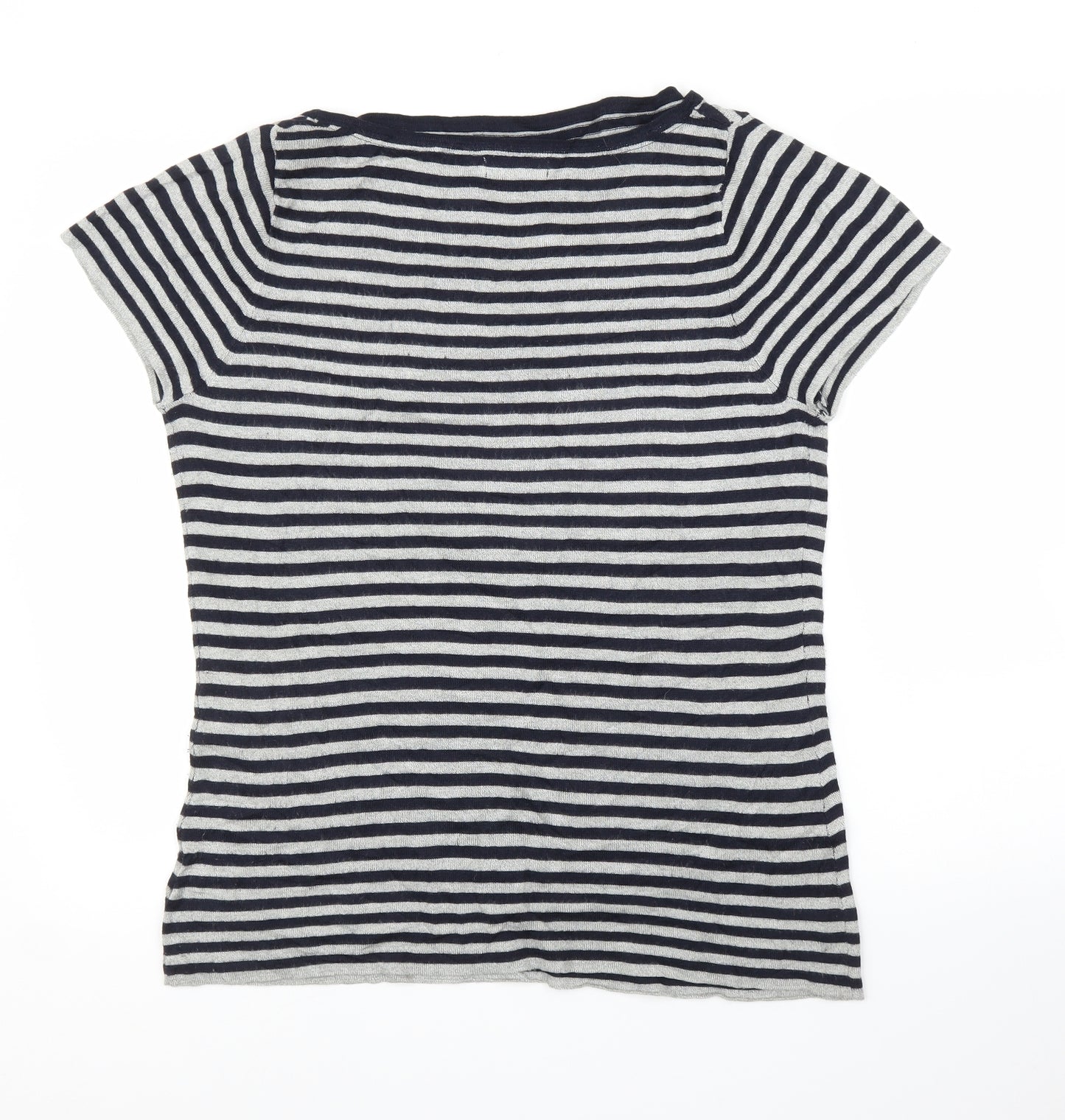 Pure Dash Womens Blue Striped  Basic Blouse Size 18