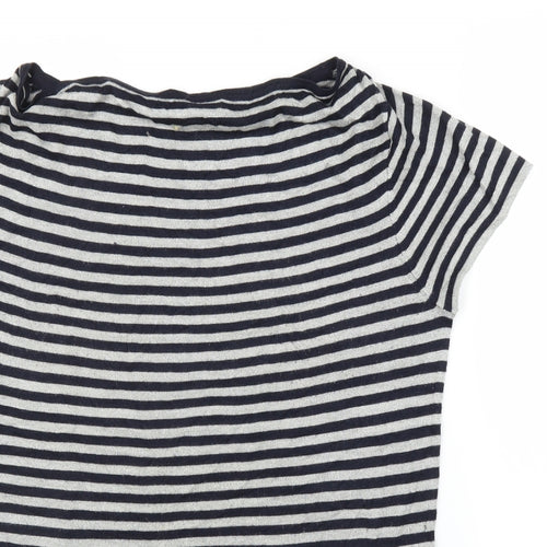 Pure Dash Womens Blue Striped  Basic Blouse Size 18