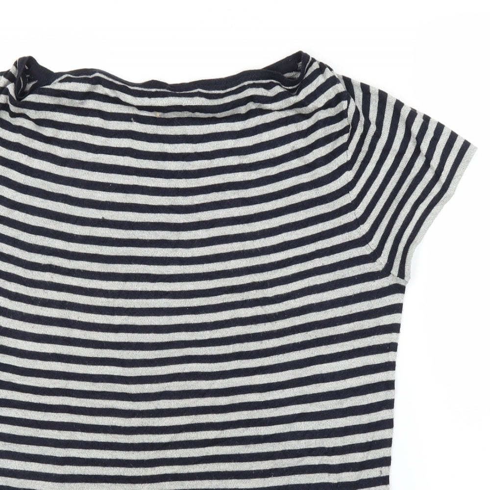 Pure Dash Womens Blue Striped  Basic Blouse Size 18