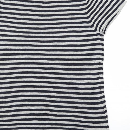 Pure Dash Womens Blue Striped  Basic Blouse Size 18