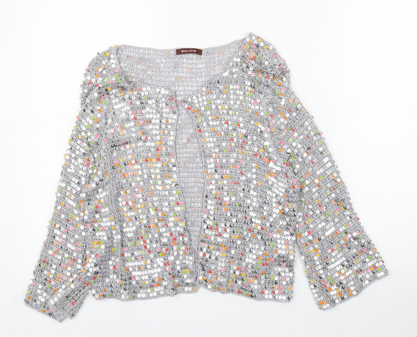 Savior Womens Silver   Cardigan Jumper Size 14