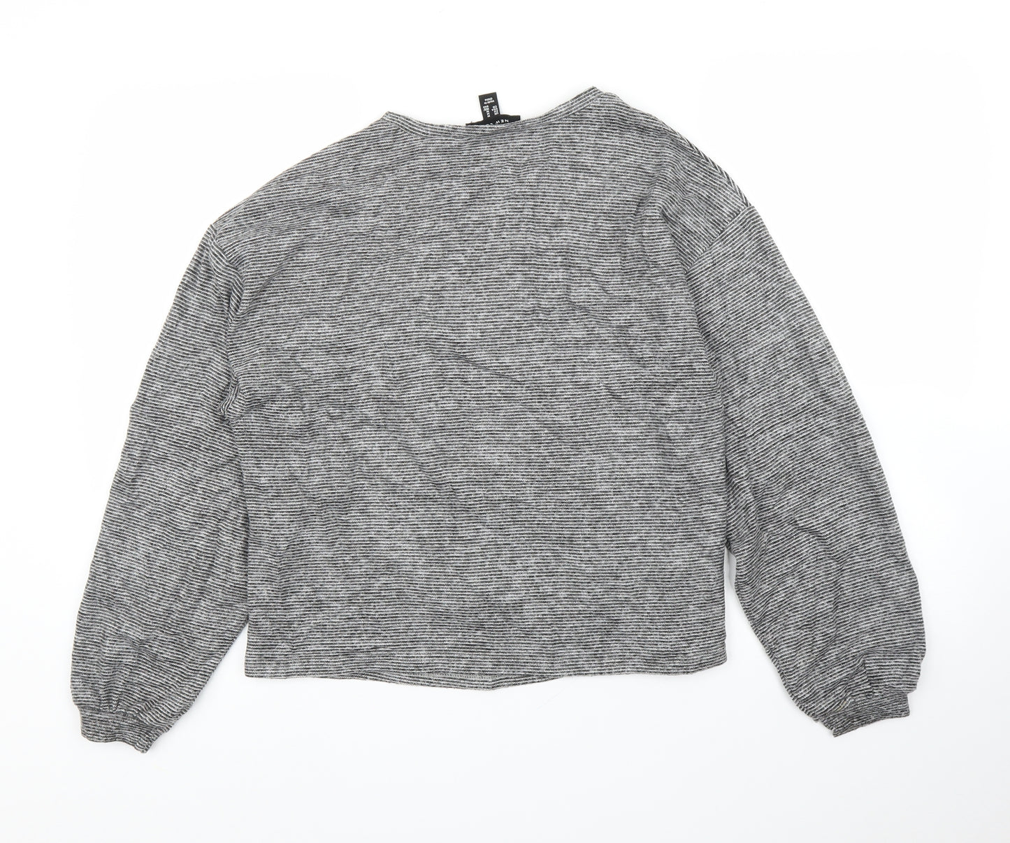 New Look Womens Grey Striped  Basic Blouse Size M
