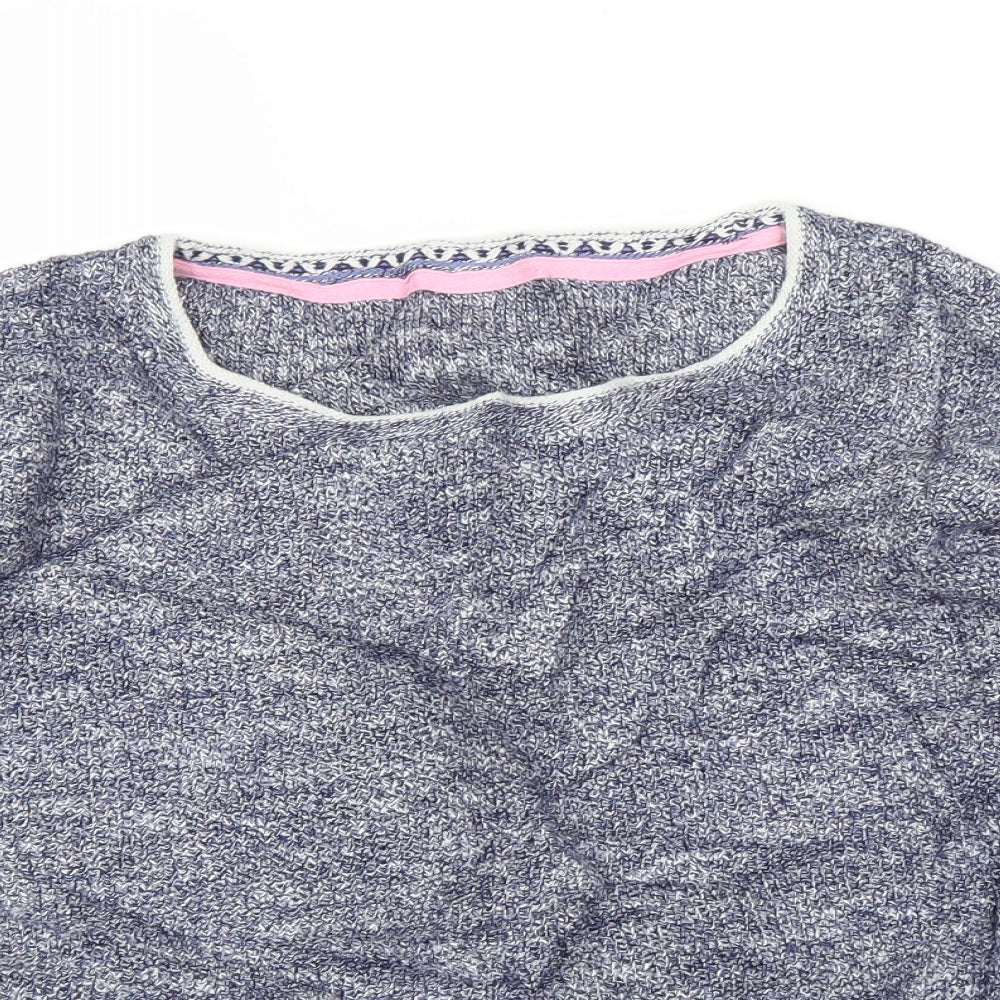 M&S Womens Blue Fair Isle  Pullover Jumper Size 16