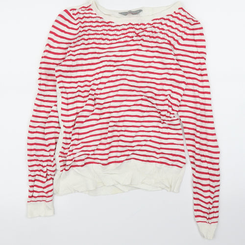 Dorothy Perkins Womens White Striped  Pullover Jumper Size 8