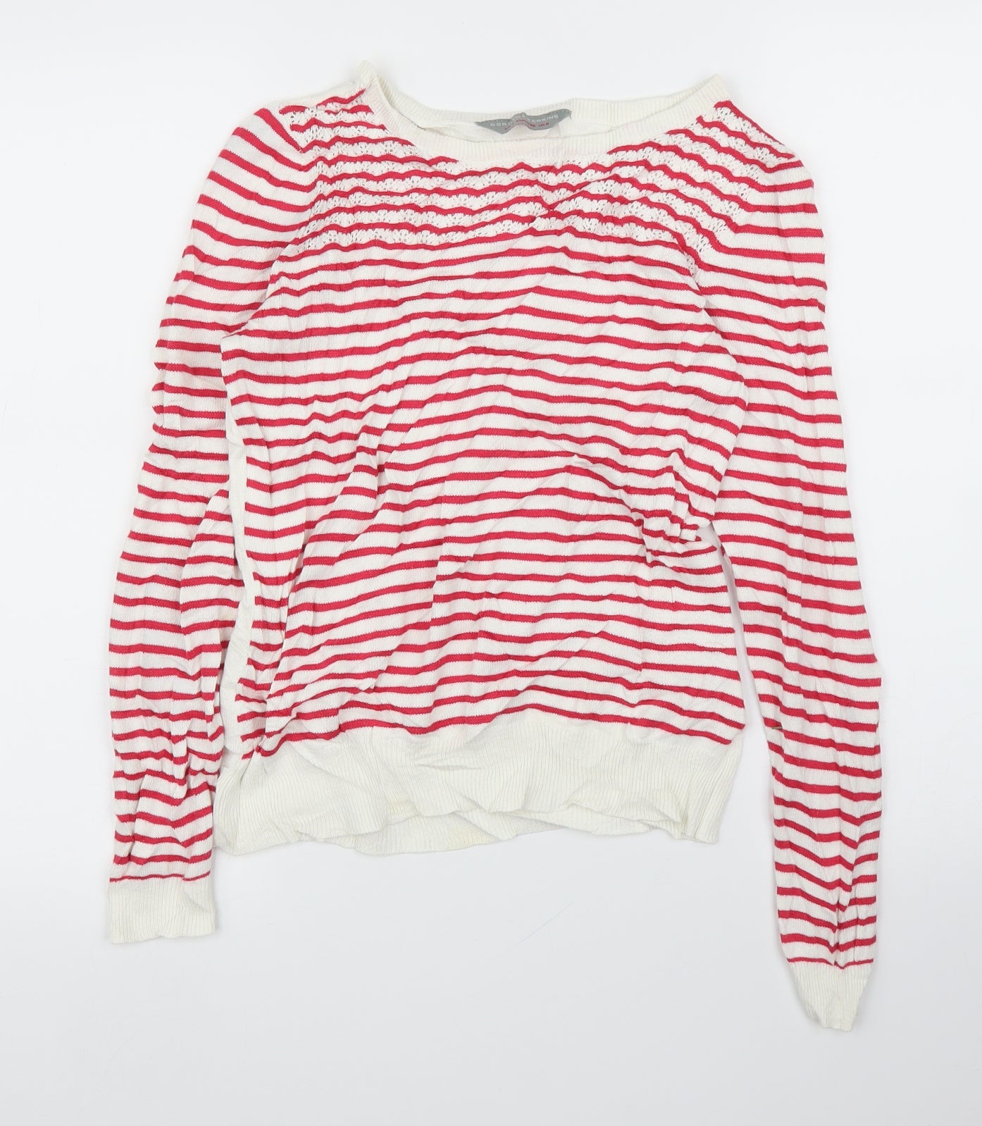 Dorothy Perkins Womens White Striped  Pullover Jumper Size 8