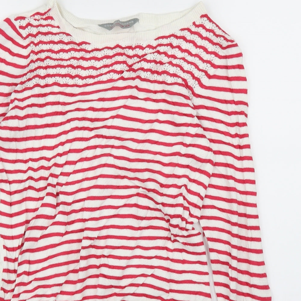 Dorothy Perkins Womens White Striped  Pullover Jumper Size 8