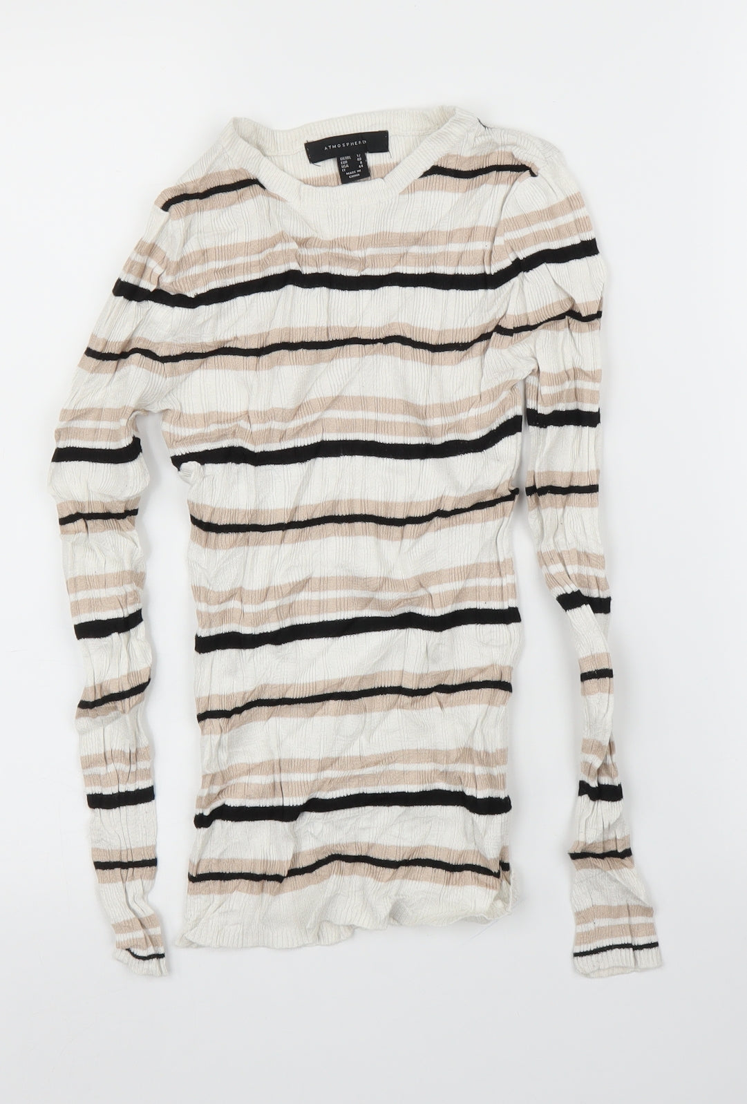 Primark Womens Beige Striped  Pullover Jumper Size 12