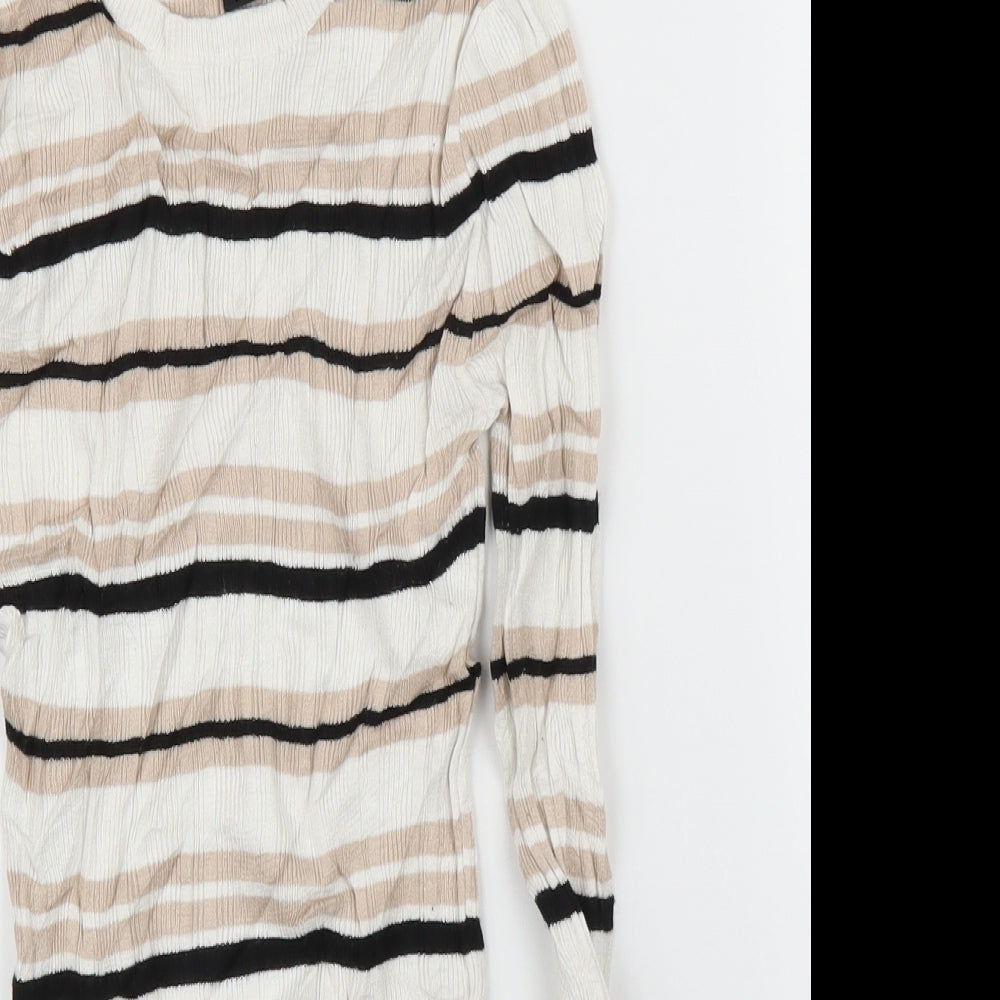 Primark Womens Beige Striped  Pullover Jumper Size 12