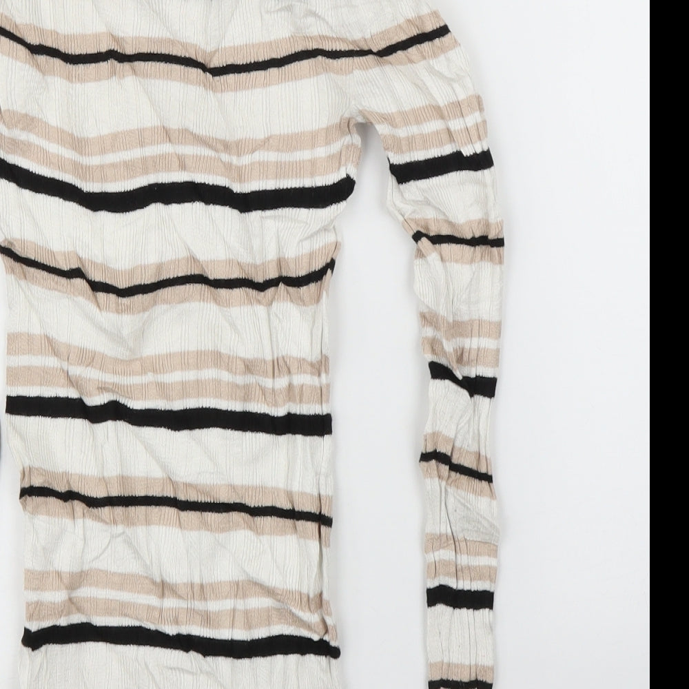 Primark Womens Beige Striped  Pullover Jumper Size 12