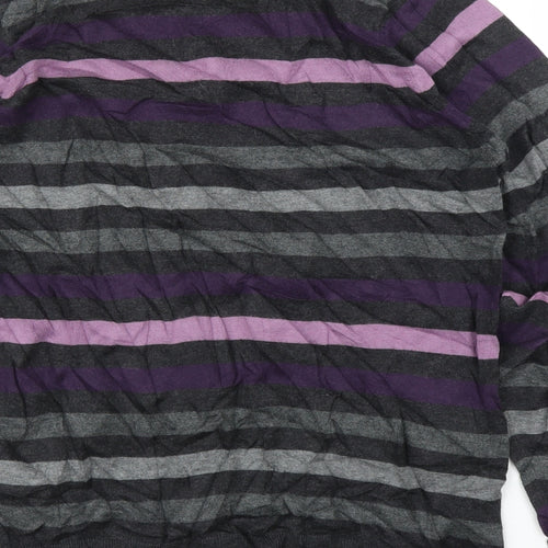 M&S Mens Purple Striped  Pullover Jumper Size S